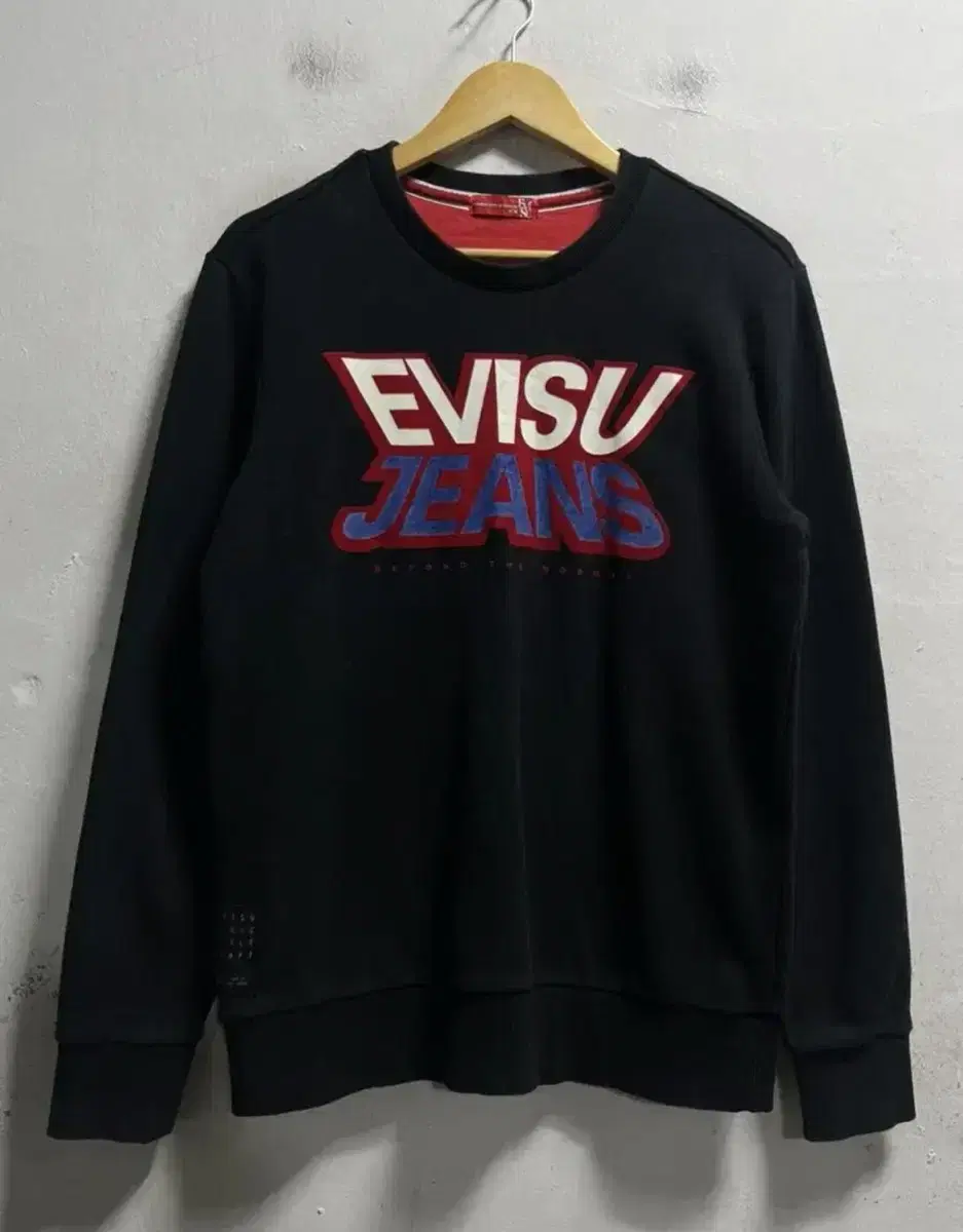 95 EVISU 에비수 빅로고 프린팅 올드스쿨 스웻 맨투맨 정품